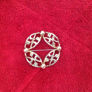 Vintage Vermeil Symmetalic Brooch/Pin; 1/20 14K Gold + Sterling