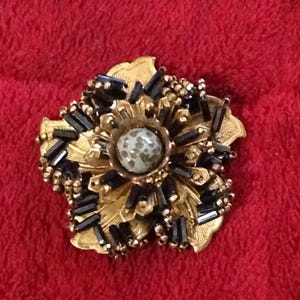 Rare Vintage Miriam Haskell Floral Beaded Brooch Hand Wired For The Collector