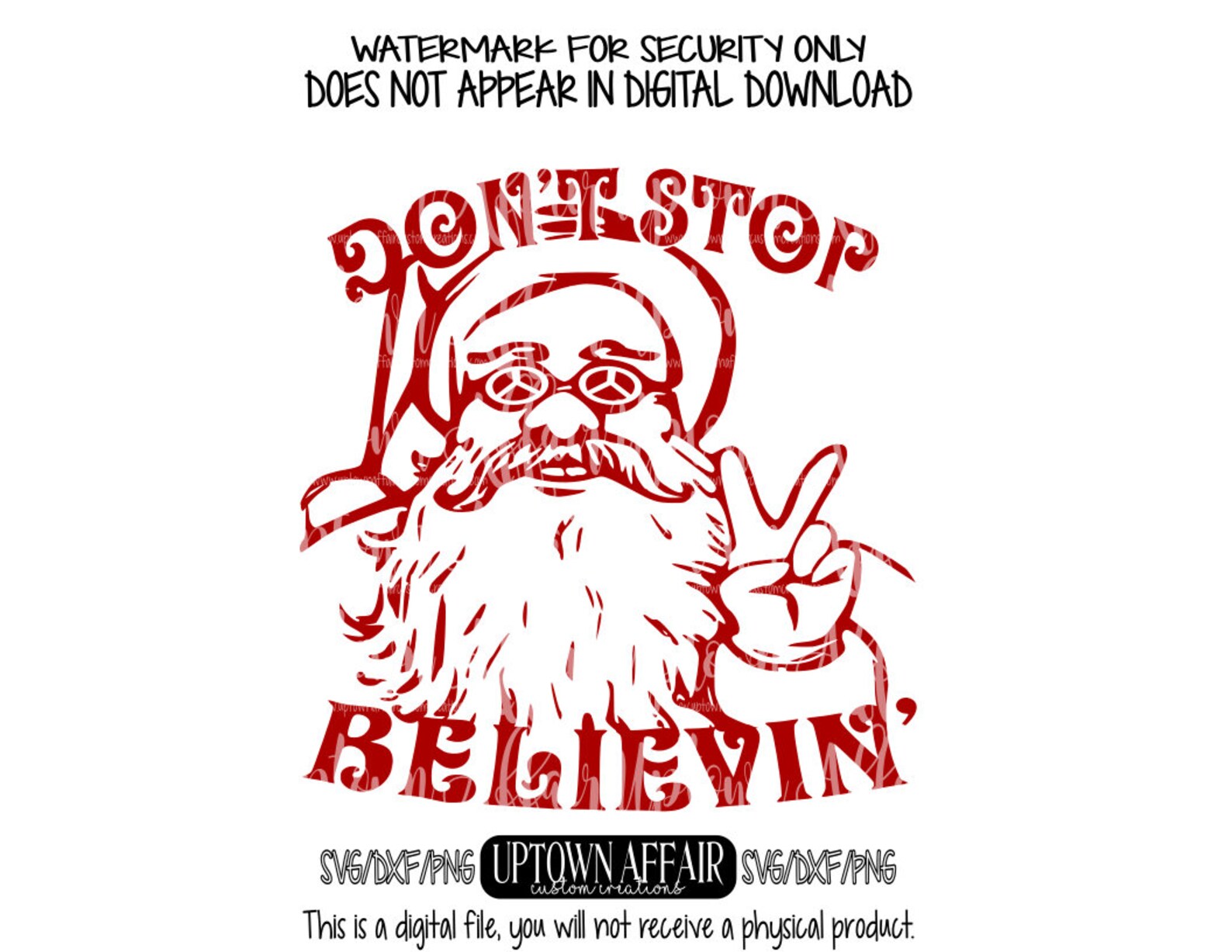 Don't Stop Believing SVG/PNG/DXF Digital cut file christmas elf.