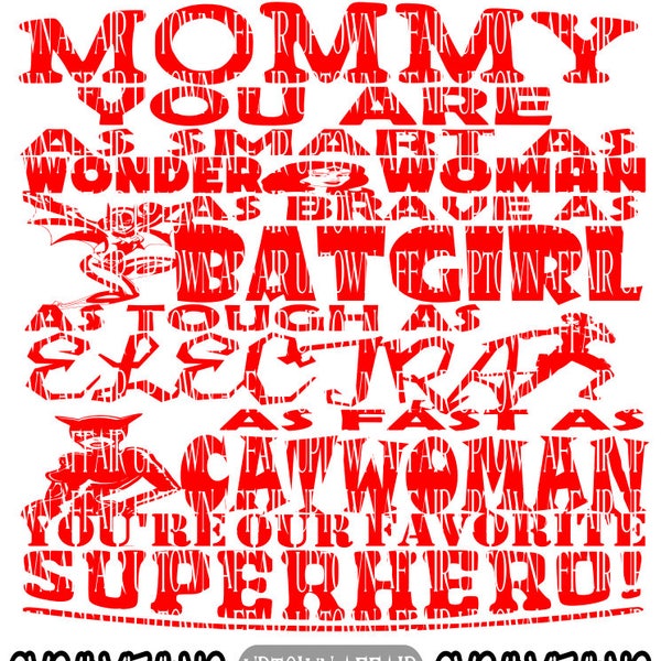 MOMMY FAVORITE SUPERHERO svg/png file digital multi-layer.