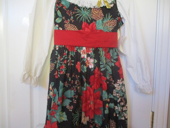 Mini World Christmas Floral apron dress size 12 v… - image 3