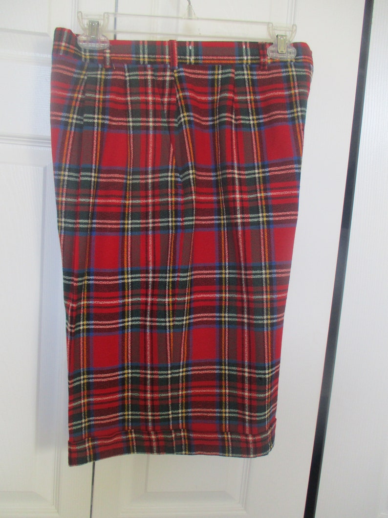 1980/'s High Waist 1970s High Waisted Plaid with pleats Skorts Size 29 waist Union Made Vintage Culottes High Rise Shorts Gauchos