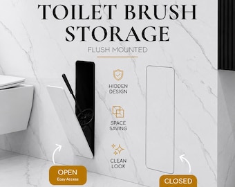 Hidden Toilet Brush Holder | Recessed Toilet Brush | Flush Mount Bathroom Toilet Brush Holder