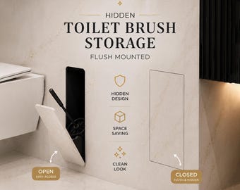 Soporte para escobilla de inodoro empotrado / Almacenamiento minimalista oculto para el baño