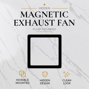 Dold frånluftsfläkt | Infälld ventilationskåpa | Infälld ventilation | Passar kanalfläktar på 100 mm, 125 mm och 150 mm