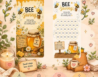 Bee Saving | Printable A6 | PDF download | Savings Challenge