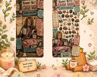 Nanny Nut's Crash Bash | Printable A6 | PDF download | Savings Challenge