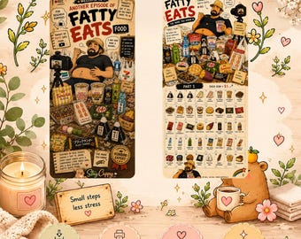 Welcome to Another Episode of Fatty Eats Food Part 1| Printable A6 | PDF download | Savings Challenge
