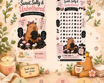 Sweet, Salty & Unbothered | Printable A6 | PDF download | Savings Challenge