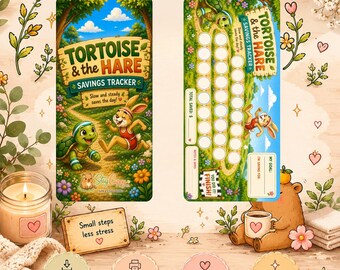 Tortoise & The Hare | Printable A6 | PDF download | Savings Challenge