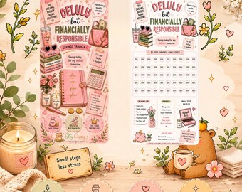 Delulu But Financially Responsible | Printable A6 | PDF download | Savings Challenge