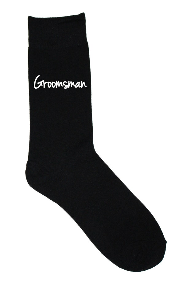 Groomsman Socks Black Wedding Socks Size 10-13 | Etsy