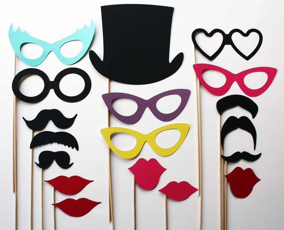 Items similar to Photo Booth Props - 18 Piece - His/Hers Collection on Etsy