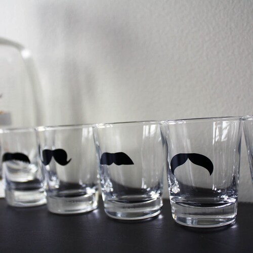 Set of 5 Mustache Shot Glasses