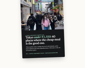 Tokyo Cheap Eats Guide PDF, 40 Meals Under 1500 Yen: Ramen, Soba, Tonkatsu, Curry with Exits, Japan Travel Planner