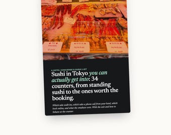Tokyo Sushi Guide PDF, 34 Counters You Can Book, Standing Sushi to Omakase, Prices & Exits, Japan Travel Planner