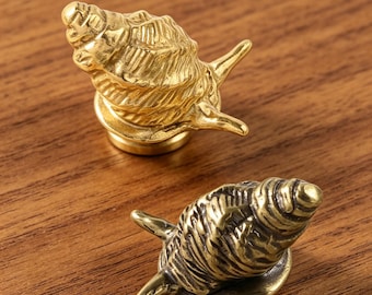 Solid Pure Copper Snail Cabinet Knob | Handmade Creative Snail Door Handle Pull | Nature Inspired Drawer Pull Hardware | Home Decor Gift