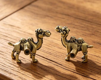Solid Pure Copper Camel Cabinet Knobs Set of 2 | Handmade Creative Camel Door Handle Pulls | Desert Inspired Drawer Pull