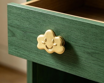 Solid Pure Copper Cloud Cabinet Knobs | Handmade Cloud Door Handle Pulls | Whimsical Sky Inspired Drawer Pull Hardware