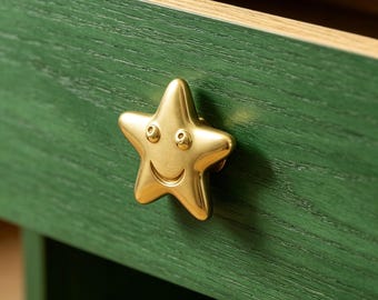 Solid Pure Copper Star Cabinet Knobs | Handmade Star Door Handle Pulls | Celestial Inspired Drawer Pull Hardware