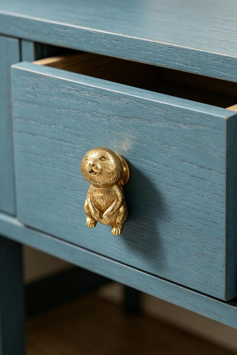 Solid Pure Copper Creative Cabinet Knobs | Handmade Artistic Door Handle Pulls | Unique Sculptural Drawer Pull Hardware image 1