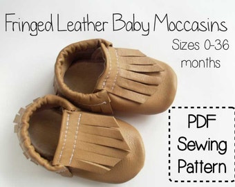 Fringe Leather Baby Moccasins PDF Sewing Pattern Tutorial