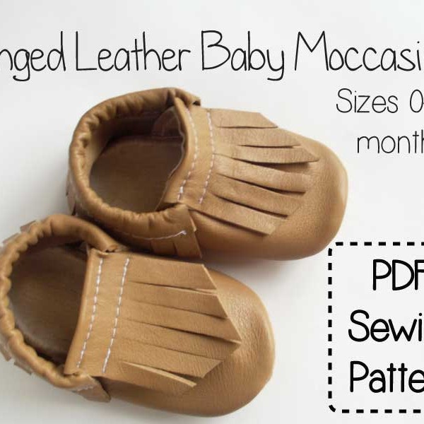 Tutoriel de patron de couture PDF pour mocassins bébé en cuir à franges