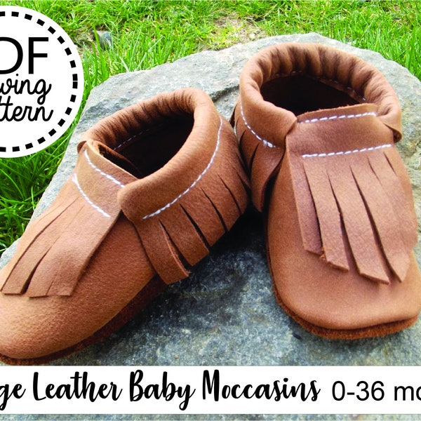 Baby Moccasins PDF Sewing Pattern and Tutorial | Baby Shoe Sewing Pattern | Leather Baby Shoes PDF