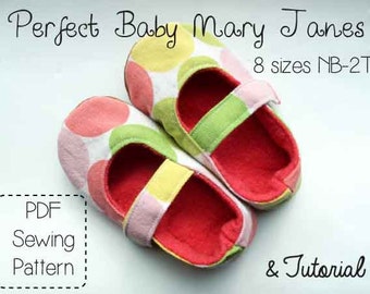 Perfect Baby Mary Janes PDF Sewing Pattern Tutorial Sizes NB-2T