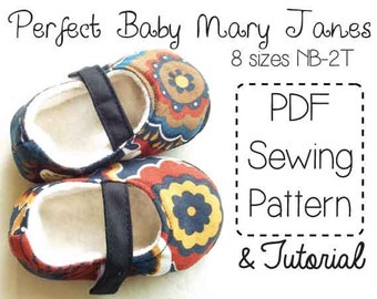 Perfect Baby Mary Janes PDF Sewing Pattern Tutorial Sizes NB-2T