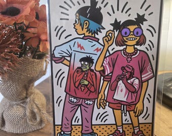 Gorillaz Harring 80s Style Pop Art Print (6"x4") - Protector sleeve included