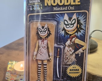 Wydruk w stylu pop-artu w stylu figurki akcji Gorillaz Noodle (15,5 x 10 cm)