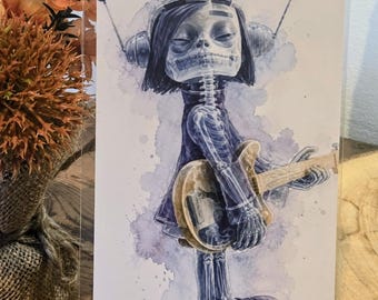 Oryginalny wydruk fotograficzny Gorillaz „Noodle X-RAY” w formacie 6” X 4” – w zestawie folia ochronna