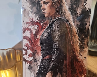 Dom Smoka Księżniczka Rhaenyra Targaryen Akwarela (6"x4")