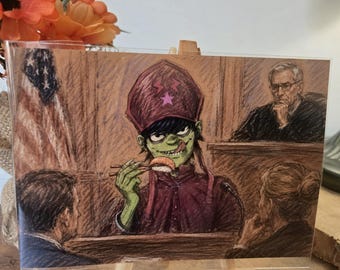 Gorillaz Murdoc w sądzie – wydruk pop-artu (6"x4")