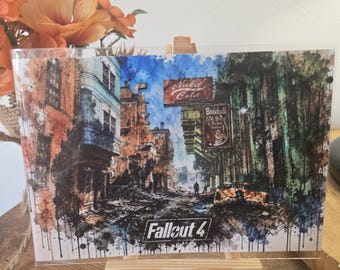 Fallout 4 Street Scene Pop Art Print (6"x4") - Protector sleeve included