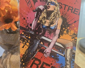 Stampa artistica di Madonna sul balcone di Times Square a New York – 15 x 10 cm - Custodia per foto inclusa