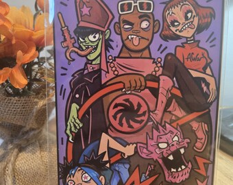 Gorillaz Harring 80s Style Cracker Pop Art Print (6"x4") - Protector sleeve included