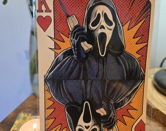 Scream "Ghostface Playing Card" inspired Original 6" X 4" Photo Print - Protector sleeve included