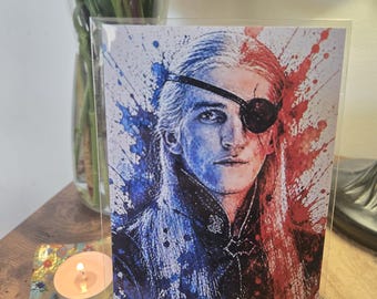 Dom Smoka Aemonda Targaryena, wydruk w stylu pop-art (6"x4")