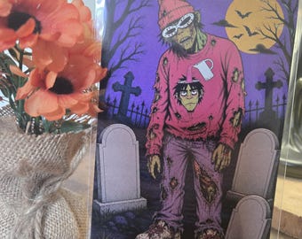 Gorillaz Russell Halloween Zombie Pop Art Print (6"x4")