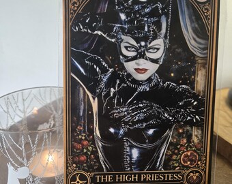 Oryginalny wydruk fotograficzny 6" X 4" inspirowany kartą Tarota Catwoman - w zestawie koszulka ochronna
