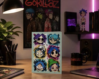 Gorillaz Collage Original Customisable Message Birthday Card