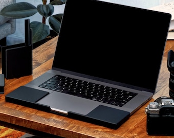 MacBook Pro Snap-on Palm Rest & Wrist Rest, Foldable Sharp Edge Protector, Ergonomic Typing Pad, No Adhesive Matte Black TPU, 14" 16" M1-M5