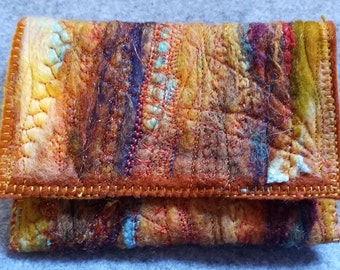 Haunted Harvest Pouch Fiber Embellished Needle Felted Pouch Decorative Stitched  Pouch Gadget Pouch Jewelry Pouch