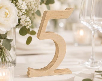 Números de mesa de madeira para casamento, decoração rústica para recepção de casamento, placas de madeira elegantes para decoração de mesas de casamento.