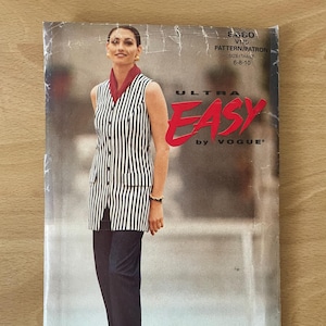 May include: A sewing pattern envelope featuring a woman wearing a striped sleeveless top and black pants. The envelope is labeled "Ultra Easy by Vogue" and has the pattern number "S3880 V175".