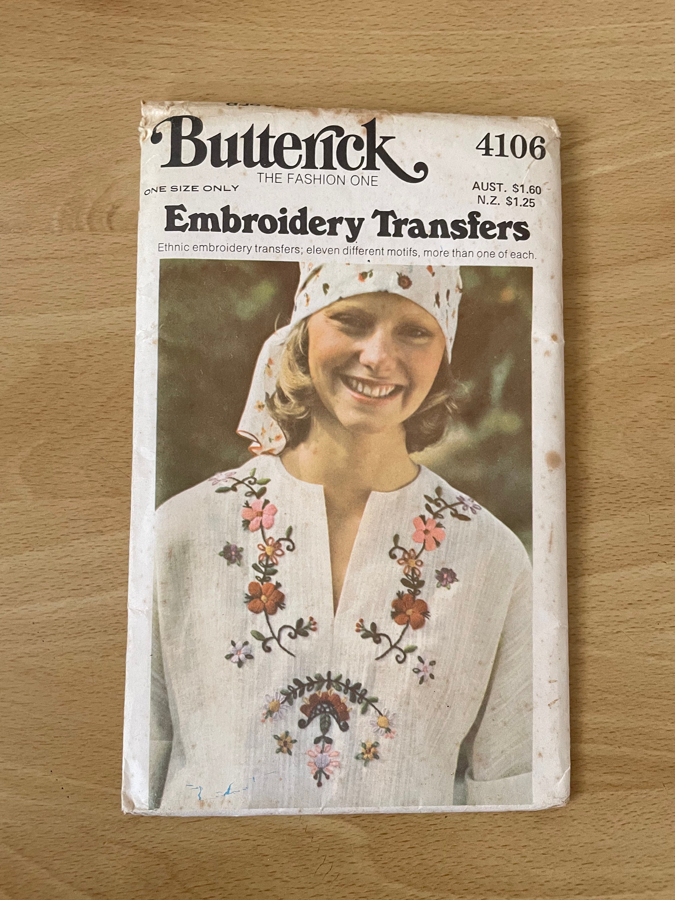 Vintage 1970s Vintage Butterick 4106, 5496, Embroidery Transfer Patterns,  UNUSED