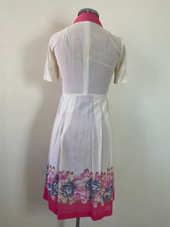 Sweet Japanese vintage 70s button up dress with g… - image 3