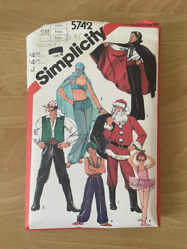 Simplicity 5742 Vintage 80s Costumes Including Santa Claus, Ballerina ...
